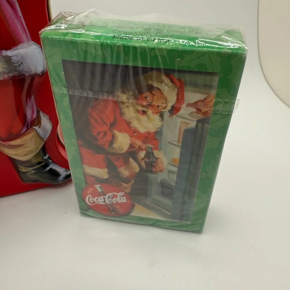 Coca‎ Cola Santa Playing Cards Tin Set Vintage Christmas Holiday Collectible